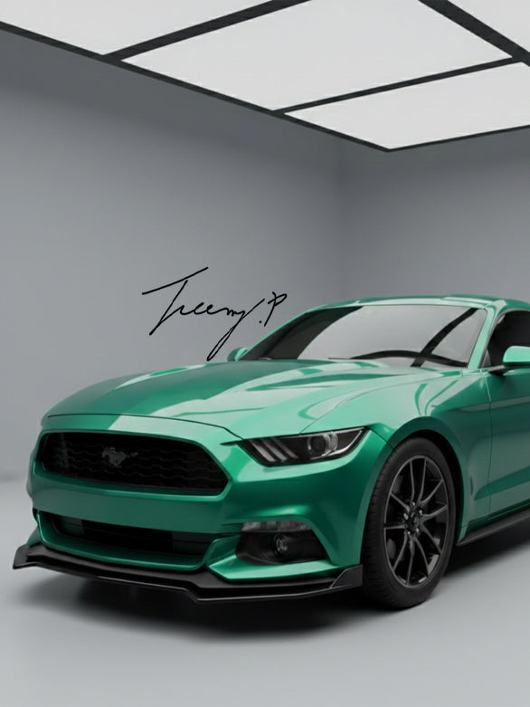 Ford Mustang MK6 gloss black front splitter spoiler lip body wing
