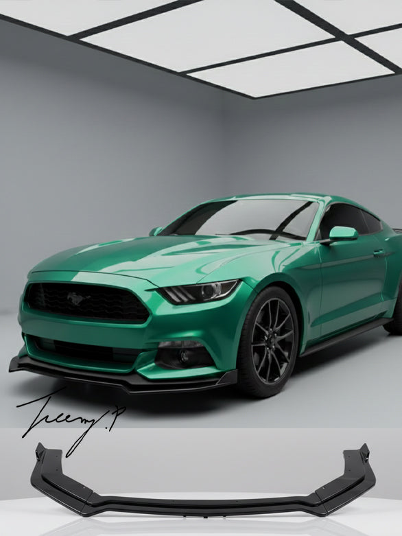 Ford Mustang MK6 gloss black front splitter spoiler lip body wing
