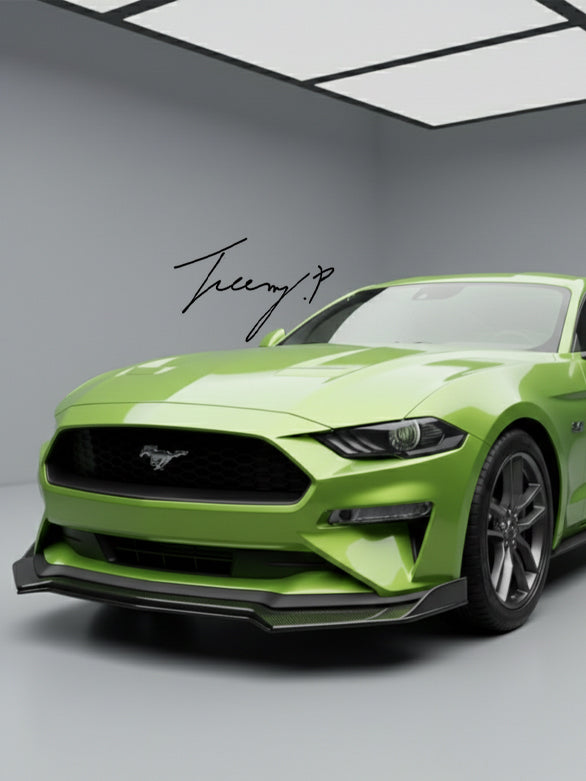 Ford Mustang MK6.5 gloss black front splitter spoiler lip body wing
