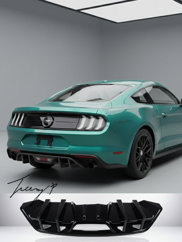 Ford Mustang MK6.5 gloss black rear diffuser lip valance bumper
