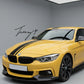 Carbon look front lip spoiler and rear diffuser body kit installed on a 2014-2020 BMW 4 Series F32 Coupe