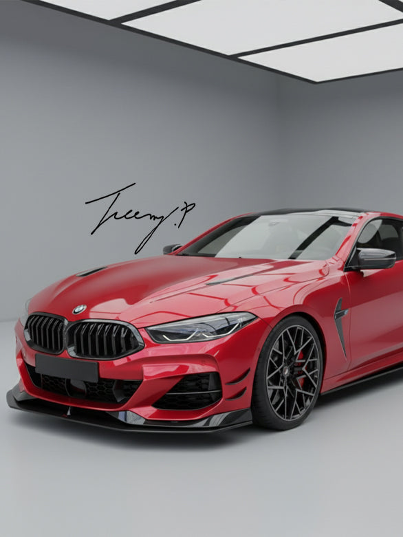 Front splitter lip, rear diffuser, and side skirts body kit installed on a 2018-2025 BMW 8 Series G14 Convertible / G15 Coupe