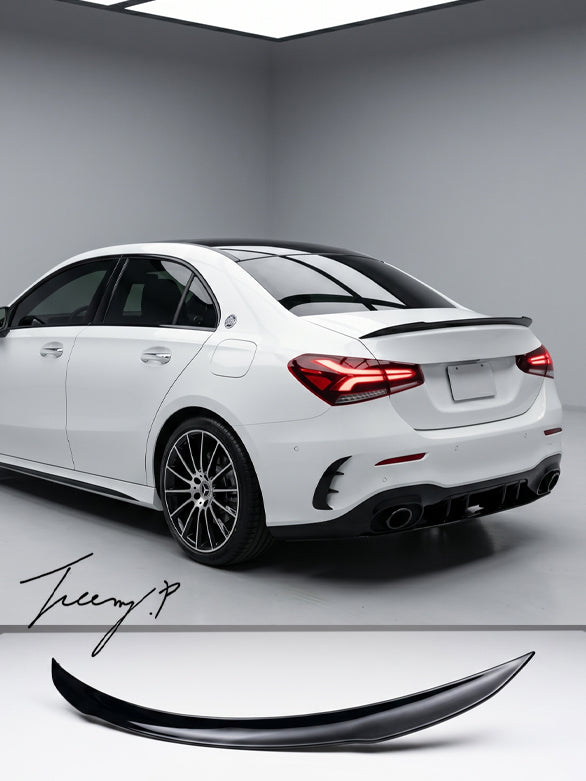 Mercedes A Class V177 gloss black A35 AMG style rear boot trunk spoiler
