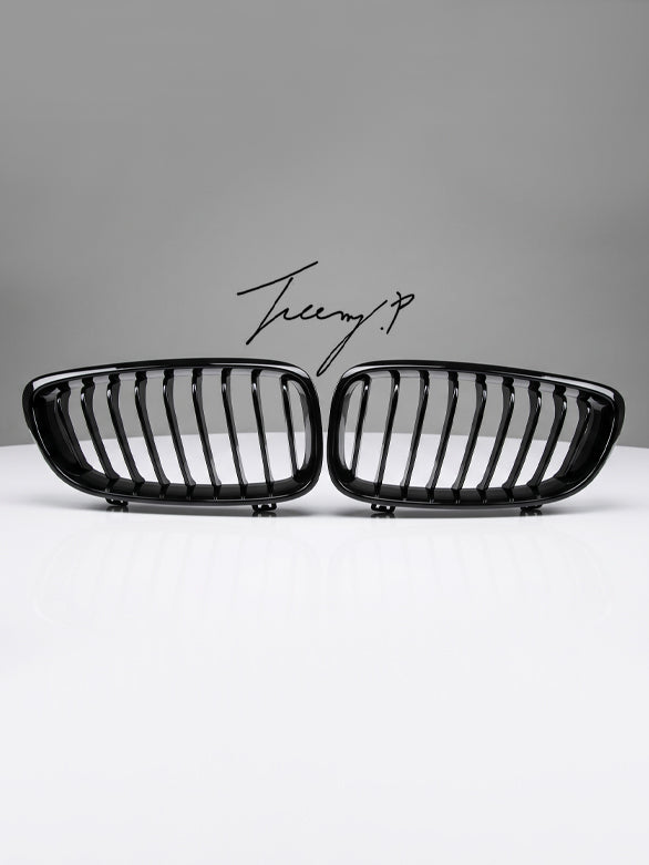 matte black performance front kidney grilles pair for BMW 3 Series F34 GT 2013 to 2019
