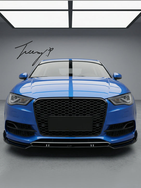 Audi S3 8V front lip splitter spoiler gloss black body kit upgrade 2013–2016
