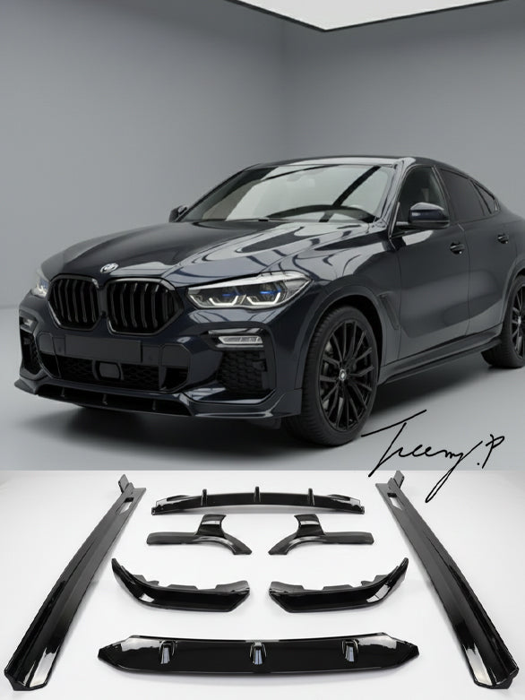 BMW X6 G06 aero body kit front splitter lip rear diffuser side skirts
