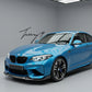 Carbon look front splitter, rear diffuser, side skirts, and trunk spoiler body kit installed on a 2016-2021 BMW M2 F87.