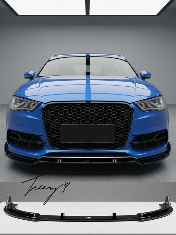 Audi S3 8V front lip splitter spoiler gloss black body kit upgrade 2013–2016
