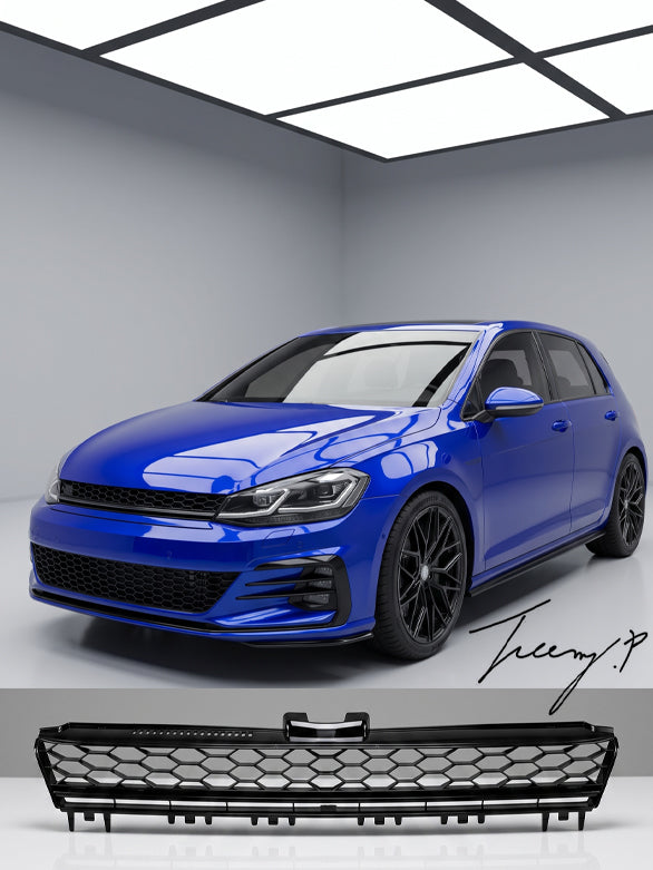 Volkswagen Golf MK7 gloss black badgeless front grille

