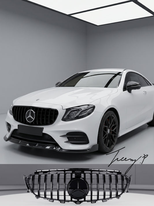 Gloss black GT R style front bumper grille for Mercedes E Class W213 C238 2016 to 2019
