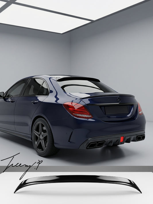 Mercedes C Class W205 gloss black rear roof spoiler
