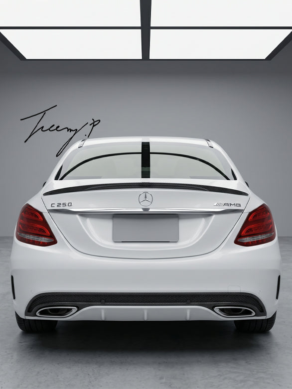 Mercedes C Class W205 carbon fibre effect AMG style boot spoiler