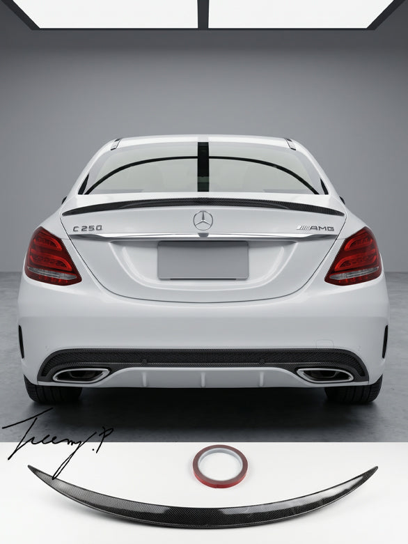 Mercedes C Class W205 carbon fibre effect AMG style boot spoiler