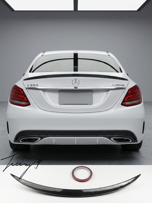 Mercedes C Class W205 carbon fibre effect AMG style boot spoiler