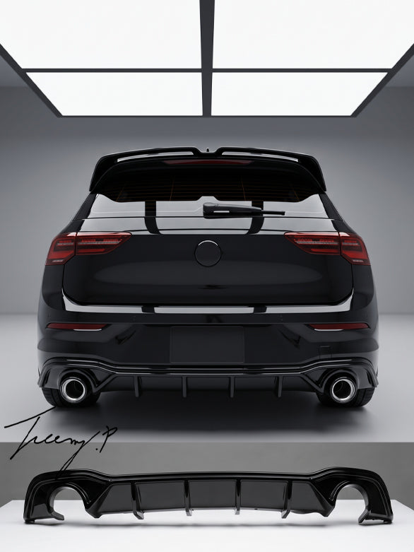Volkswagen Golf GTI MK8 gloss black rear diffuser
