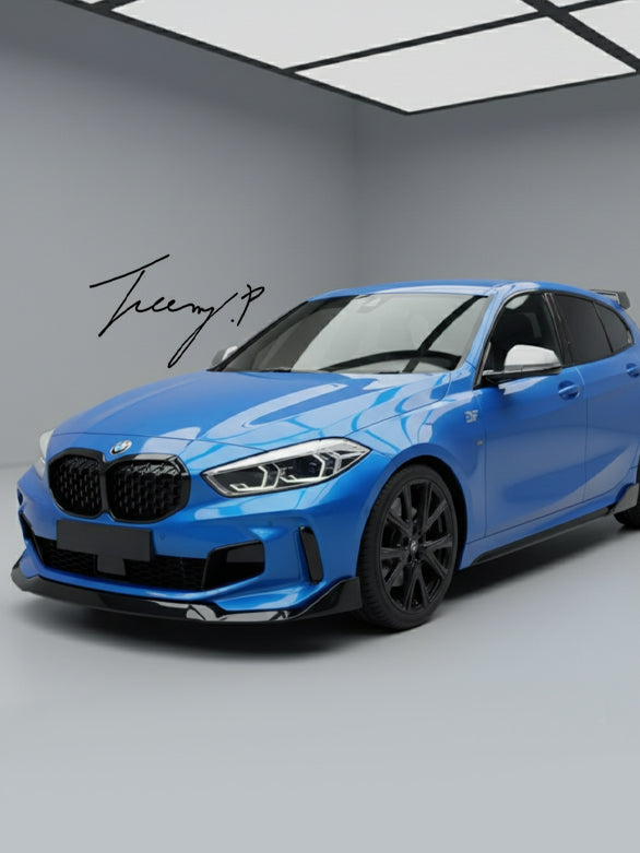 M Performance style front splitter, rear diffuser, and aero body kit installed on a 2019-2025 BMW 1 Series F40 120i