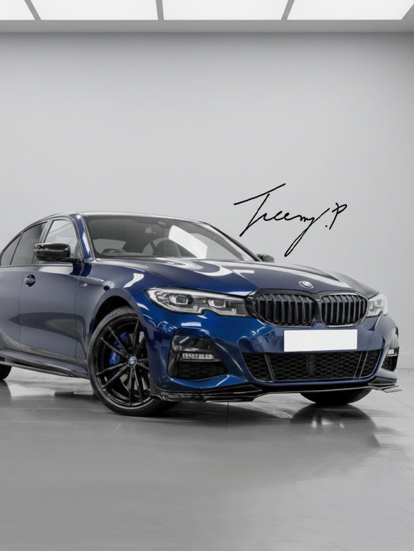 BMW 3 Series G20 M Performance body kit with front splitter and rear diffuser
