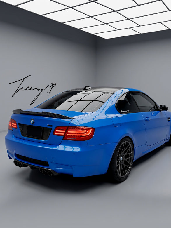 gloss black M4 style rear boot spoiler trunk lid wing for BMW 3 Series E92 2005 onwards
