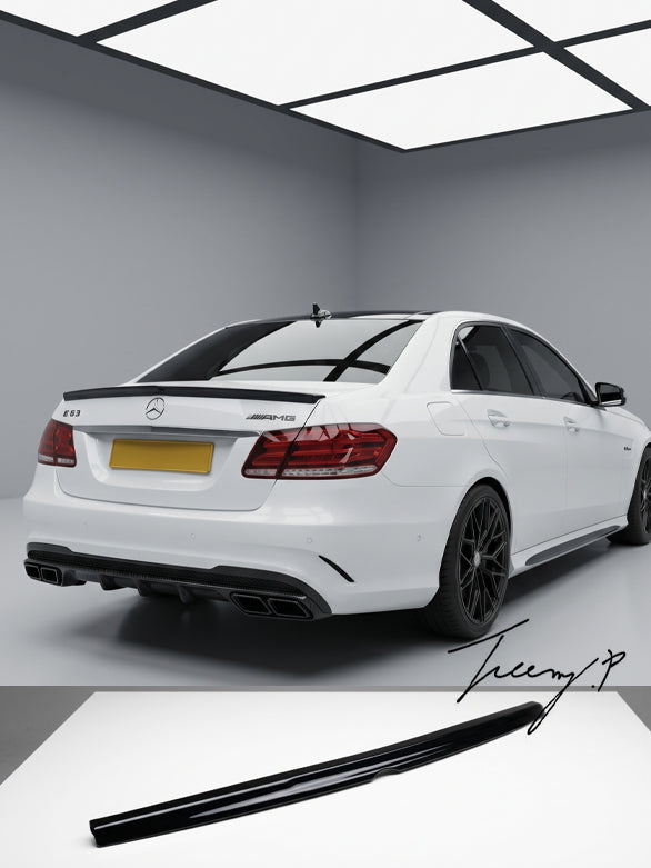 Gloss black AMG rear trunk boot lid lip spoiler for Mercedes E Class W212 2008 to 2015
