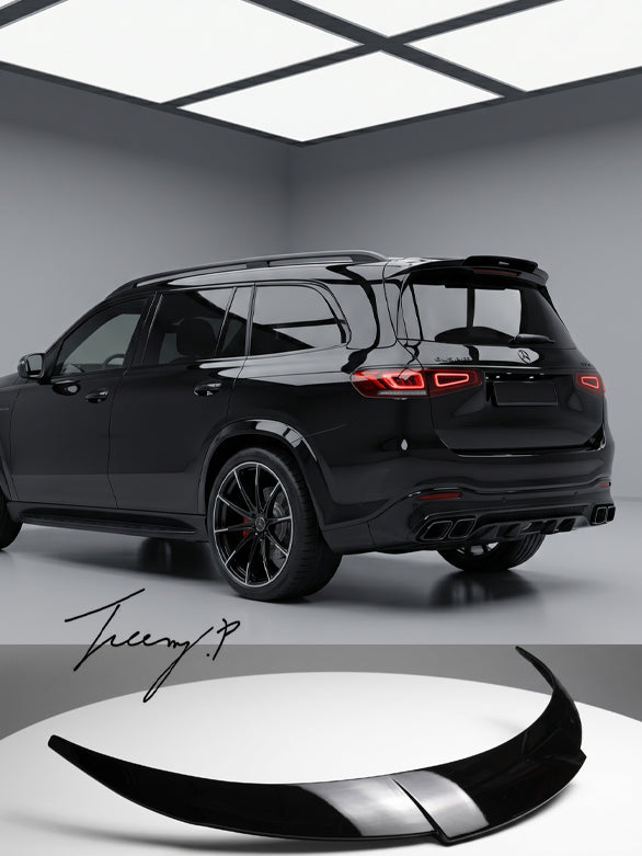 Mercedes GLS X167 gloss black B style rear roof spoiler