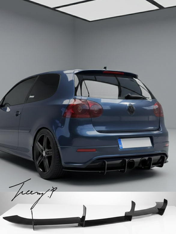 Volkswagen Golf 5 MK5 R32 gloss black rear bumper diffuser shark fin
