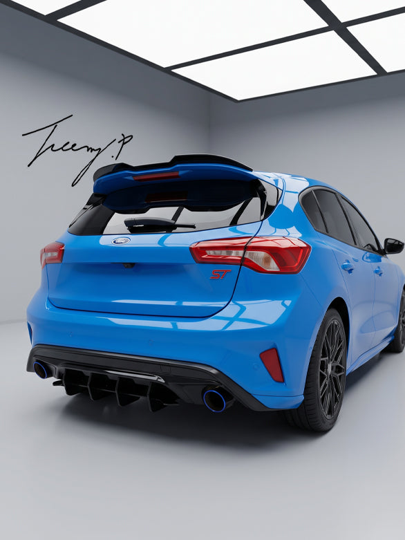 Ford Focus MK4 gloss black rear blade diffuser

