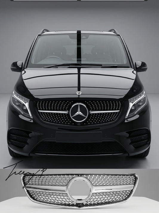 Diamond style front upper grille for Mercedes Benz V Class W447 2014 to 2019
