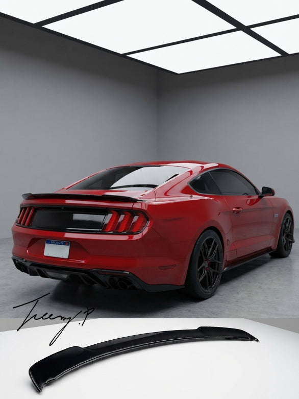 Ford Mustang S550 2015-2022 Coupe Convertible rear gloss black R Style boot spoiler wing