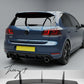 Gloss black rear blade fin diffuser and side splitters body kit installed on a 2008-2013 Volkswagen Golf GTI MK6