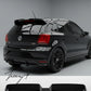 Gloss black Oettinger-style rear roof spoiler installed on a 2009-2017 Volkswagen Polo MK5 (6R / 6C / GTI / R)