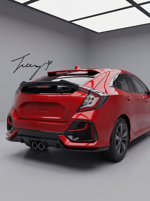 Honda Civic FK MK10 gloss black M4 style rear spoiler
