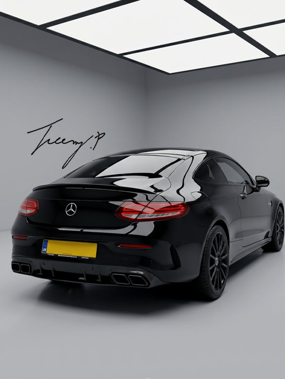 Mercedes C Class W205 gloss black rear diffuser