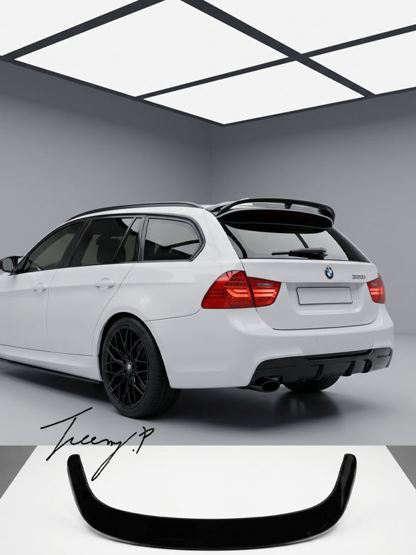 gloss black rear roof spoiler lip wing body kit for BMW 3 Series E91 touring estate 2005 to 2012
