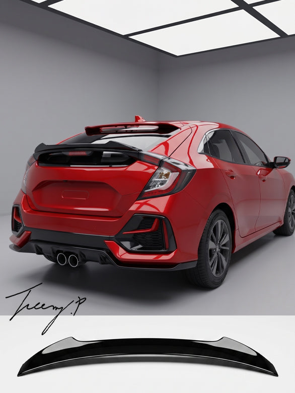 Honda Civic FK MK10 gloss black M4 style rear spoiler
