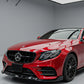 Gloss black AMG Line front splitter for Mercedes E-Class W213/C238 (2016–2020).