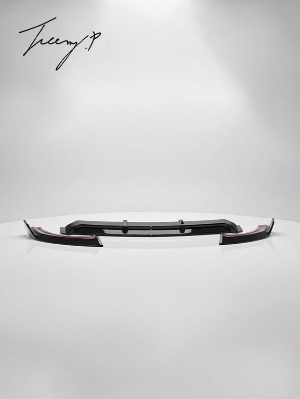 Gloss black AMG Line front splitter for Mercedes E-Class W213/C238 (2016–2020).