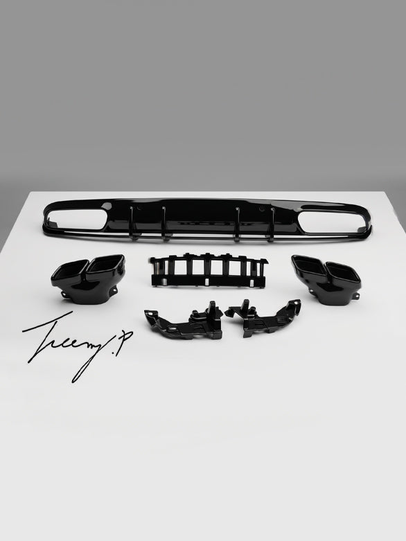 Mercedes C Class W205 gloss black rear diffuser