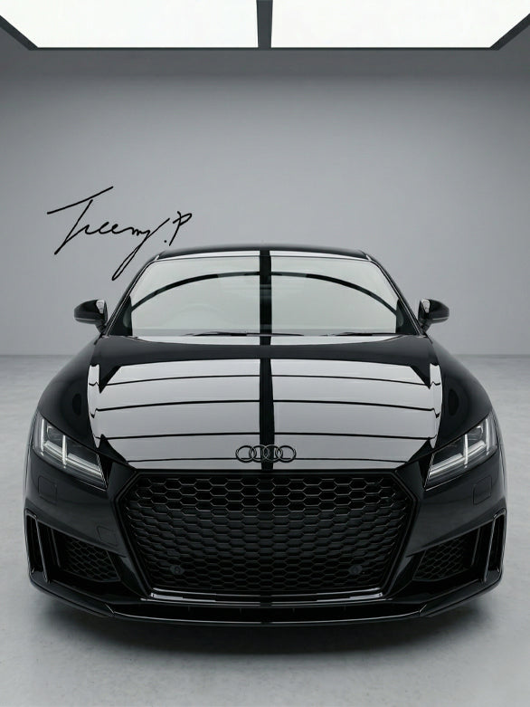 Audi TT 2014 to 2019 gloss black honeycomb RS style badgeless front grille
