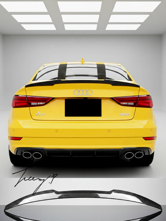 Audi A3 S3 RS3 8V saloon rear boot spoiler wing M4 style carbon look
