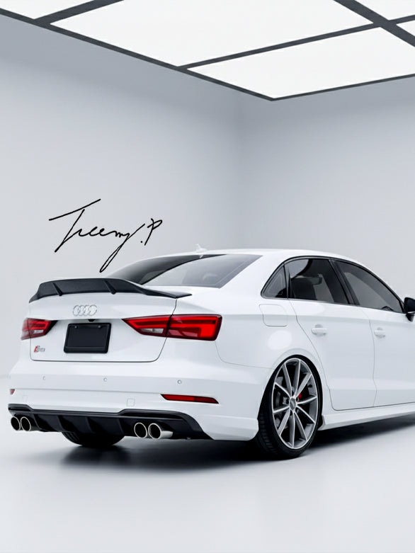 Audi A3 8V Saloon R style rear boot trunk spoiler
