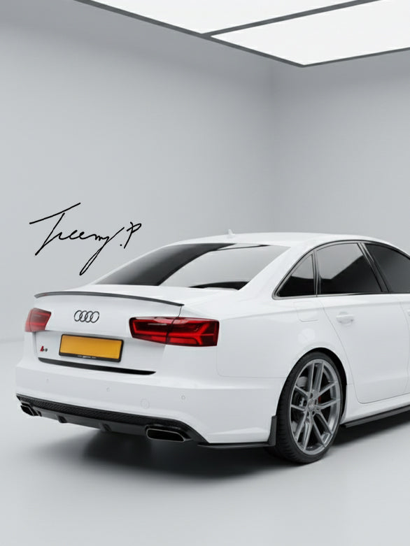 Audi A6 C7 rear boot trunk lip spoiler wing S3 style gloss black
