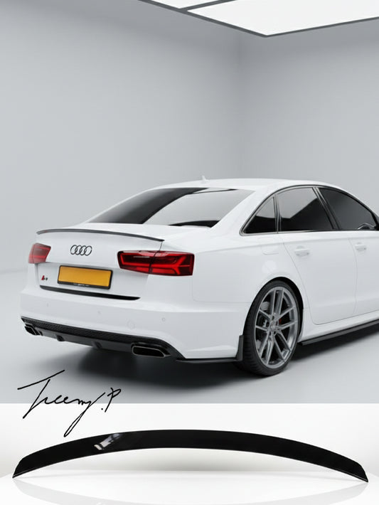 Audi A6 C7 rear boot trunk lip spoiler wing S3 style gloss black
