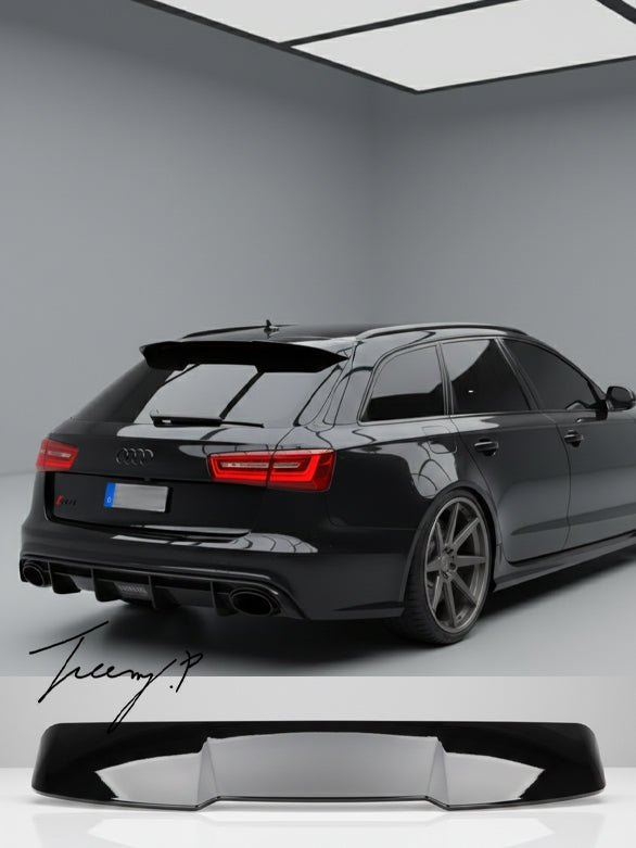 Audi A6 Avant gloss black rear roof boot spoiler wing