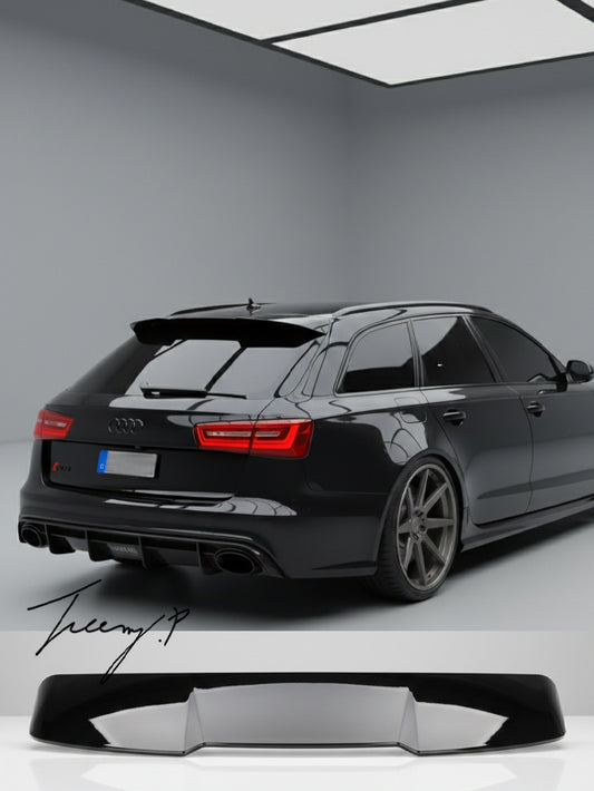Audi A6 Avant gloss black rear roof boot spoiler wing
