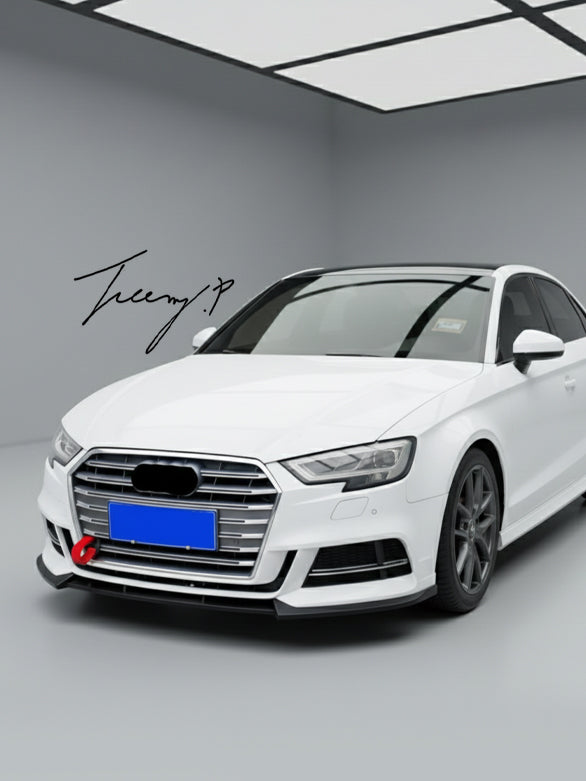Audi A3 8V S Line S3 Hatchback gloss black front bumper splitter lip

