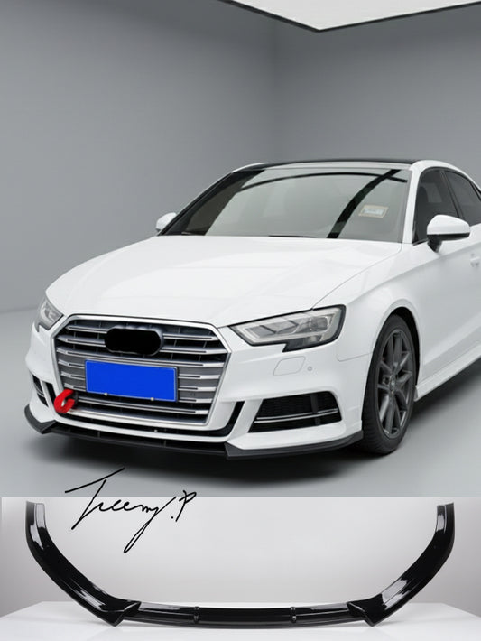 Audi A3 8V S Line S3 Hatchback gloss black front bumper splitter lip
