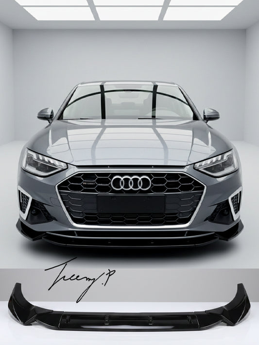 Audi A4 S4 B95 S Line 2020 Gloss Black Front Bumper Lip Splitter Spoiler
