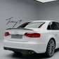 Gloss black M4-style rear boot spoiler lip installed on a 2008-2012 Audi A4 B8 Saloon (Pre-LCI)