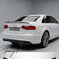 Gloss black M4-style rear boot spoiler lip installed on a 2008-2012 Audi A4 B8 Saloon (Pre-LCI)