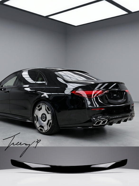 Gloss black rear boot trunk lip spoiler wing for Mercedes S Class W223 2020 and newer
